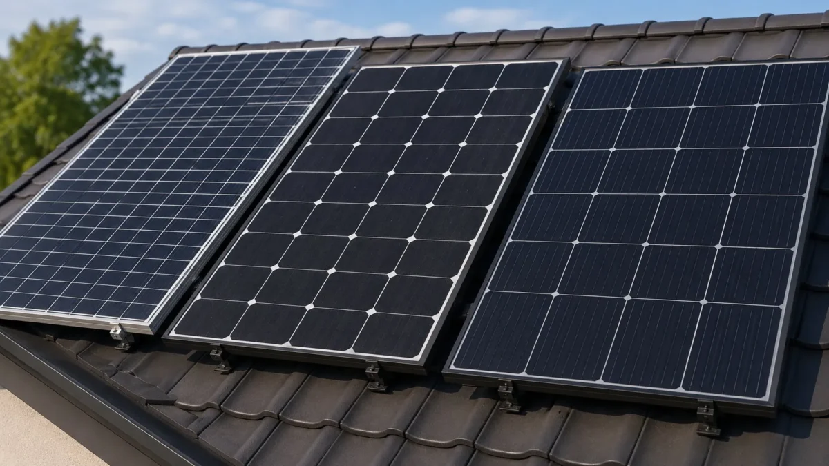 Panouri fotovoltaice montate pe acoperișul casei