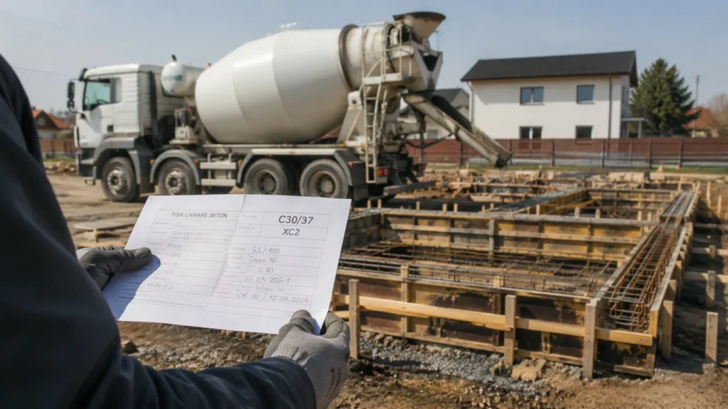 Verificarea betonului livrat pe șantier pentru fundația casei