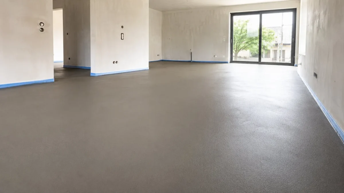 Interior de casă pregătit pentru turnarea șapei