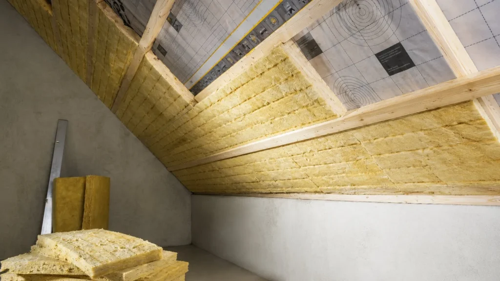 Montaj de vată minerală Isover pentru izolarea mansardei