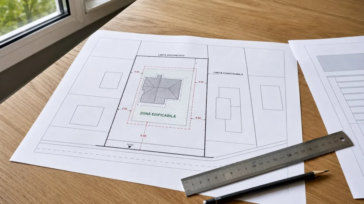 Plan cu limitele proprietății și zona edificabilă