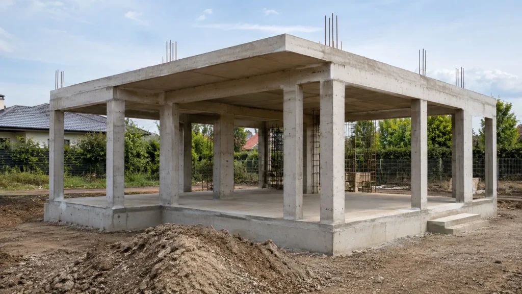Structură de rezistență din beton armat pentru casă