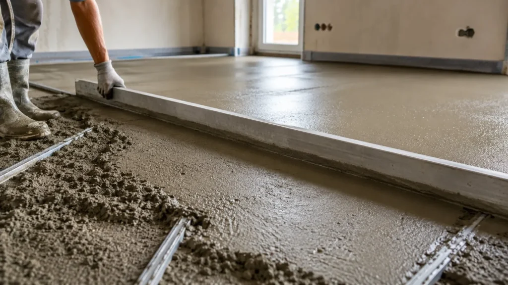 Nivelarea șapei de egalizare în interiorul casei